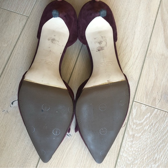 J. Crew Elsie Suede D’orsay Pumps with Fringe in Burgundy Made in Italy - Picture 4 of 7